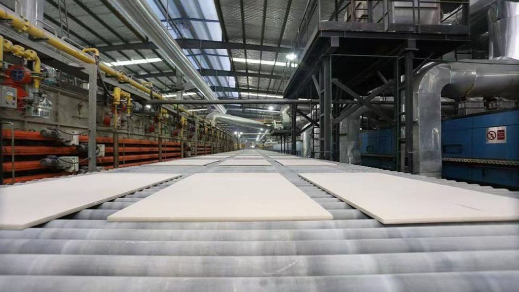 production line for stone slabs