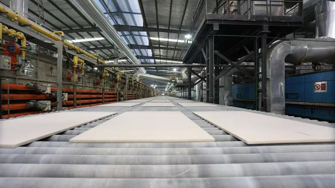 production line for stone slabs
