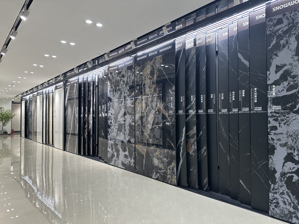 black colors sintered stone exhibiton hall (5)