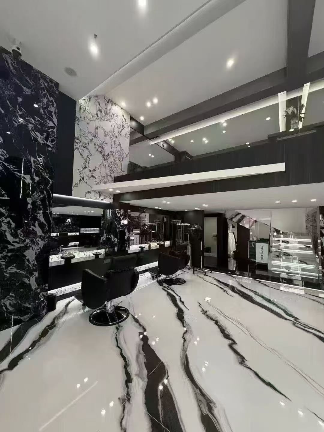 sintered stone panda white application in barber shop (7)