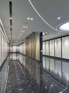 Sintered stone display for a Ghana hotel reception desk project